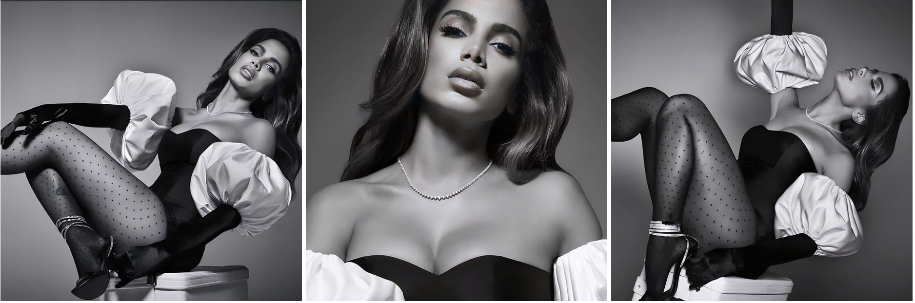 Anitta-Wears-Anna-Zuckerman-Necklace-in-Black-and-White-Photoshoot Anna Zuckerman