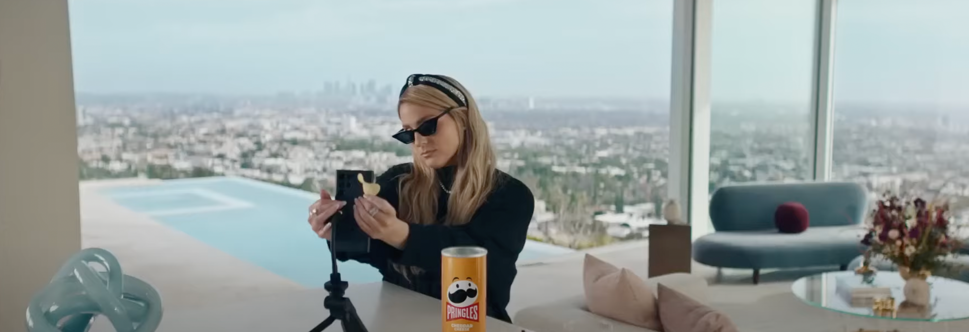 Meghan-Trainor-Wears-Anna-Zuckerman-for-Pringle-s-Superbowl-Commercial Anna Zuckerman