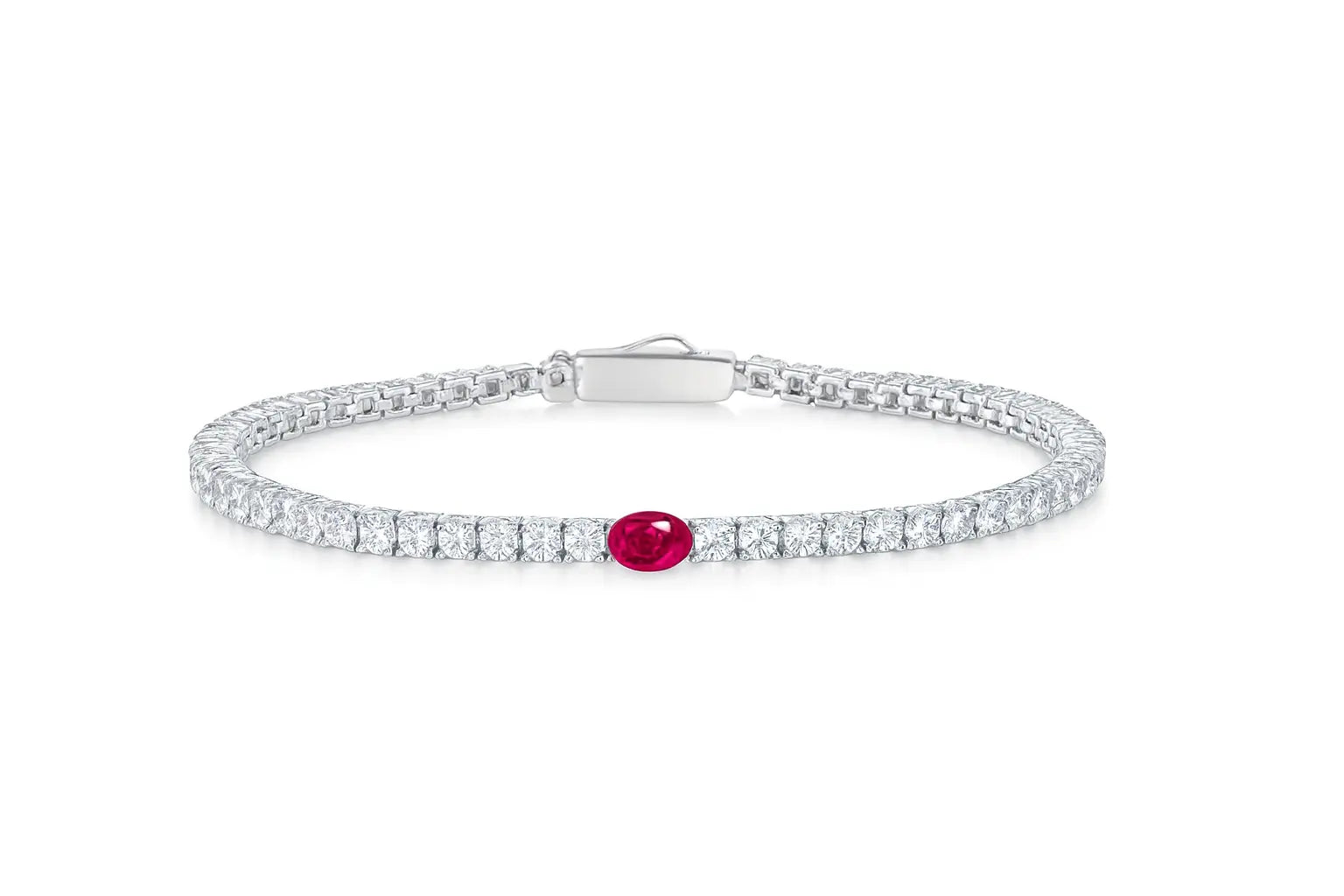 10 Carat Ruby Diamond Tennis Bracelet | Anna Zuckerman