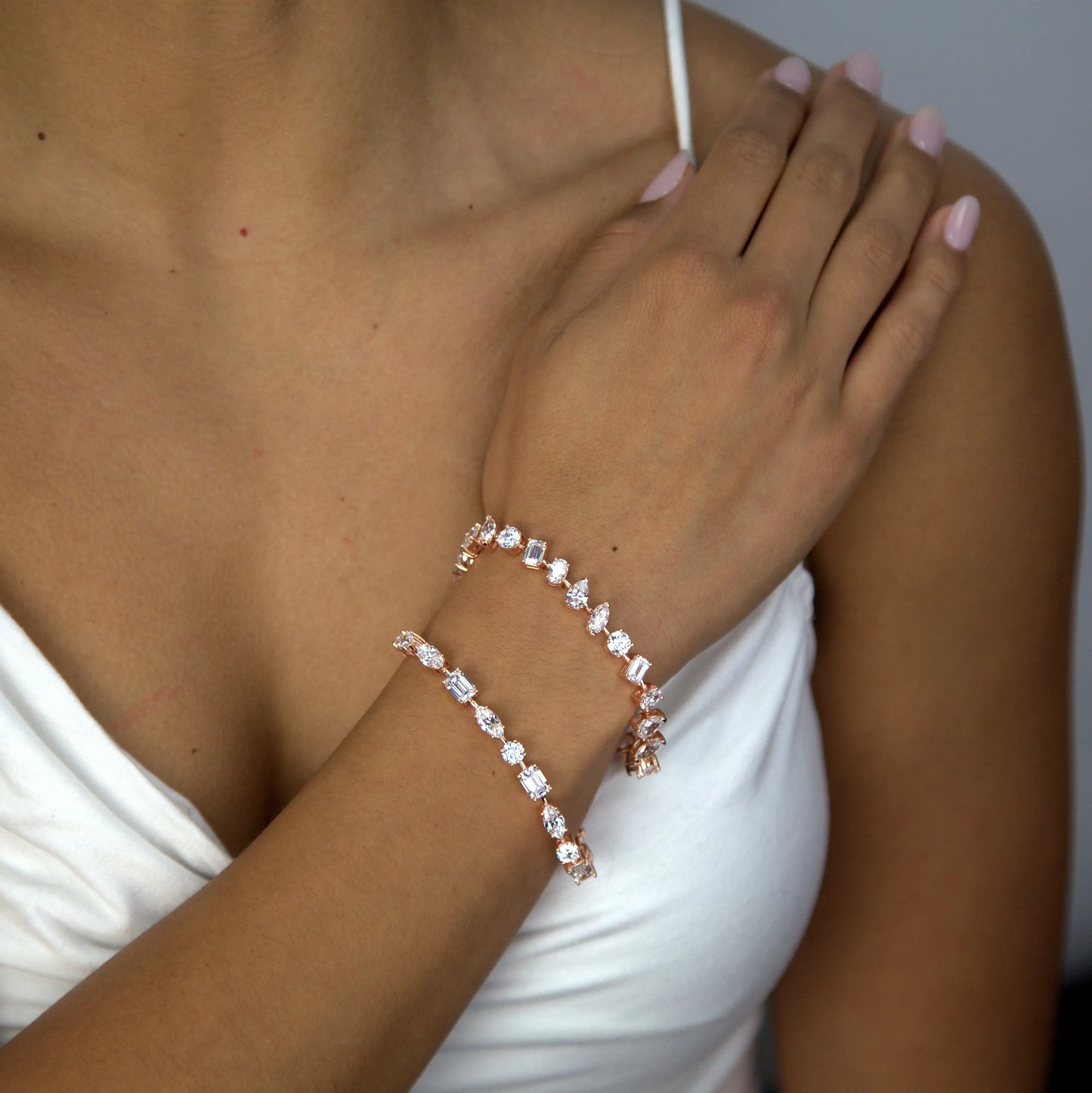 16 Carat Multi Shaped Bracelet Rose Gold Anna Zuckerman