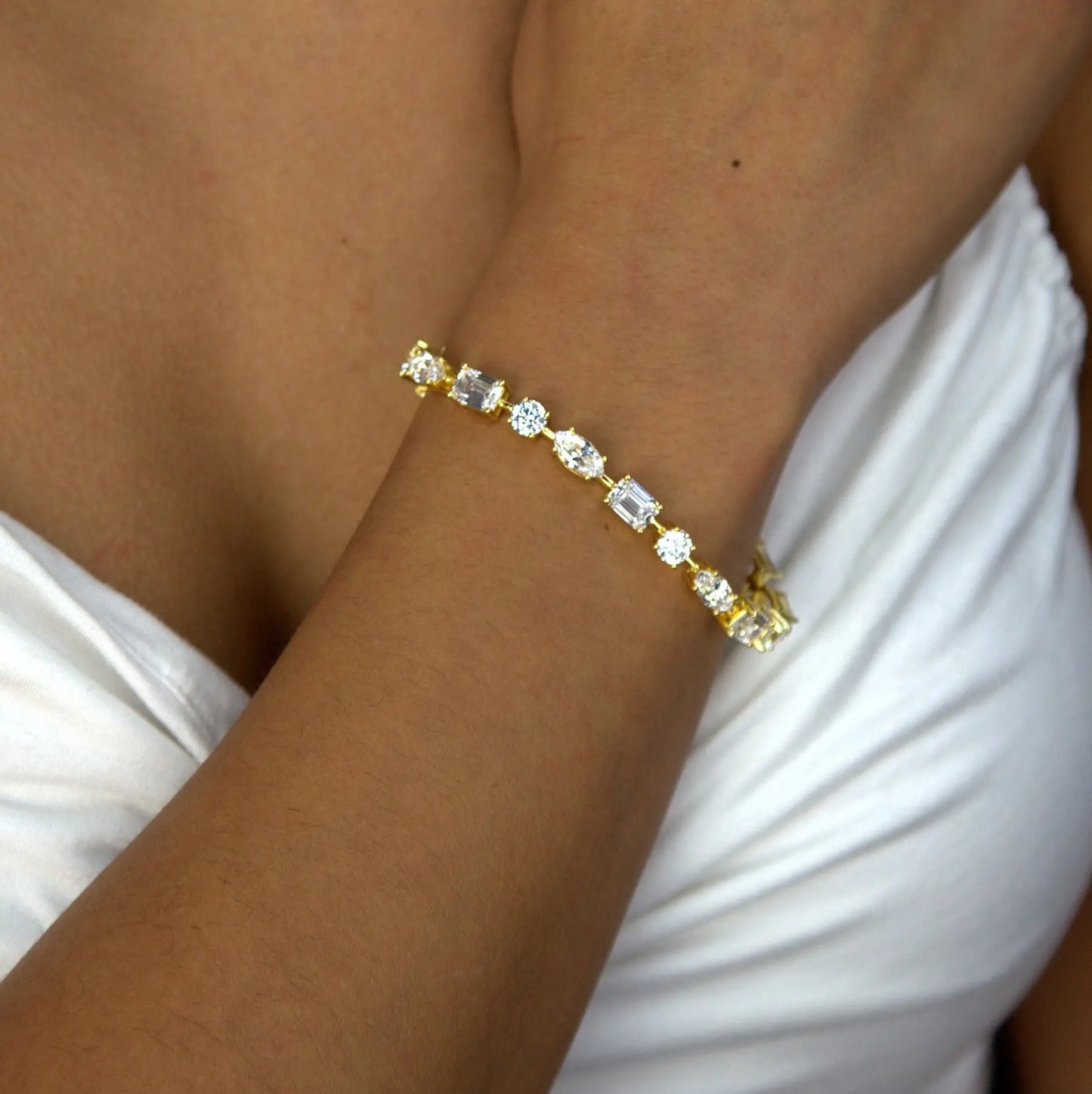 16 Carat Multi Shaped Bracelet Yellow Gold Anna Zuckerman