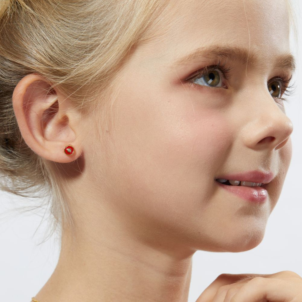 Petit Bubble Earrings in Red