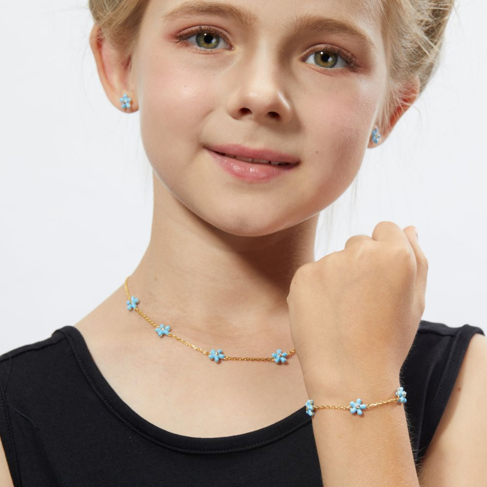 Petit Rosie Earrings in Sky Blue