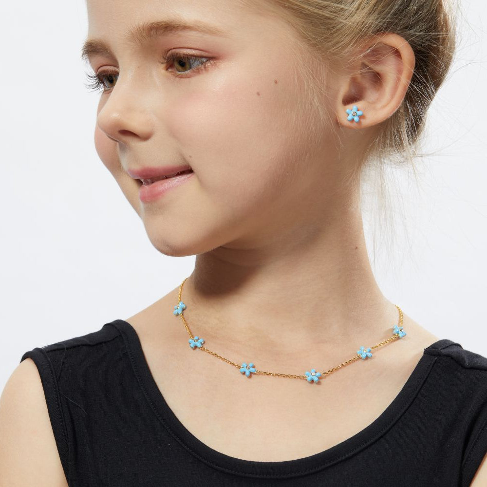 Petit Rosie Earrings in Sky Blue