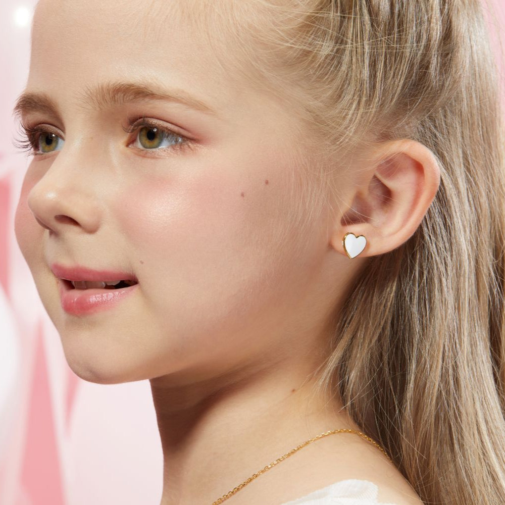 Petit Love Studs in White