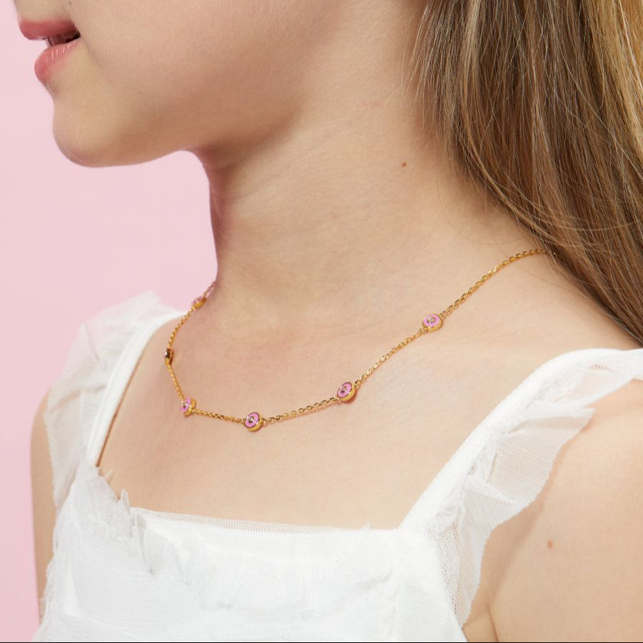 Petit Bubble Necklace in Rose
