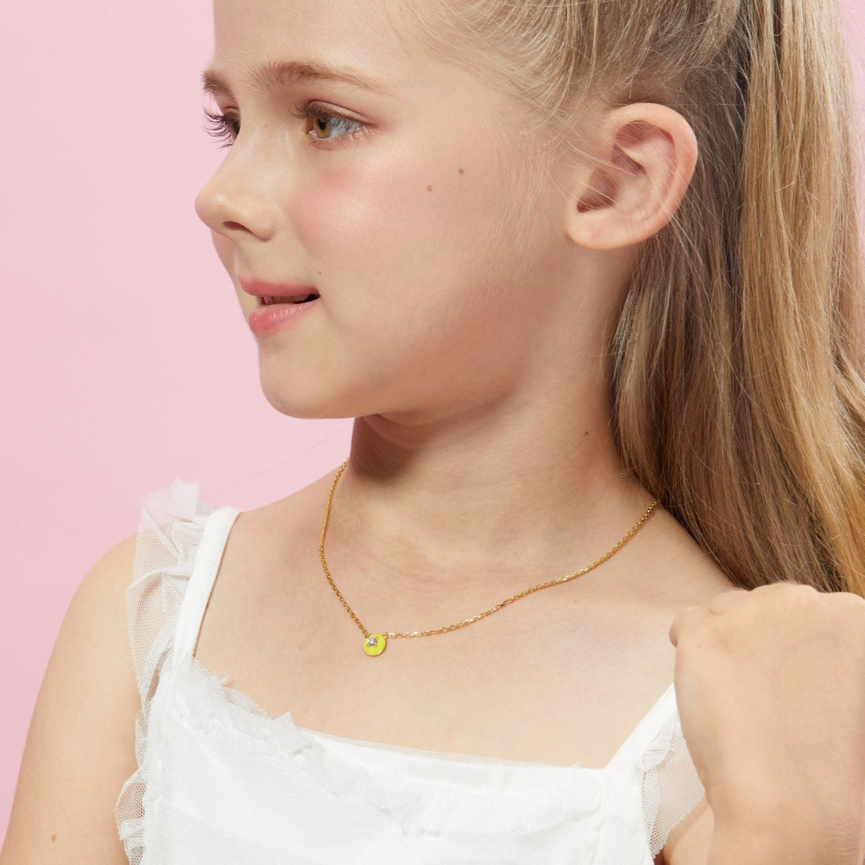 Petit Cupcake Necklace in Yellow
