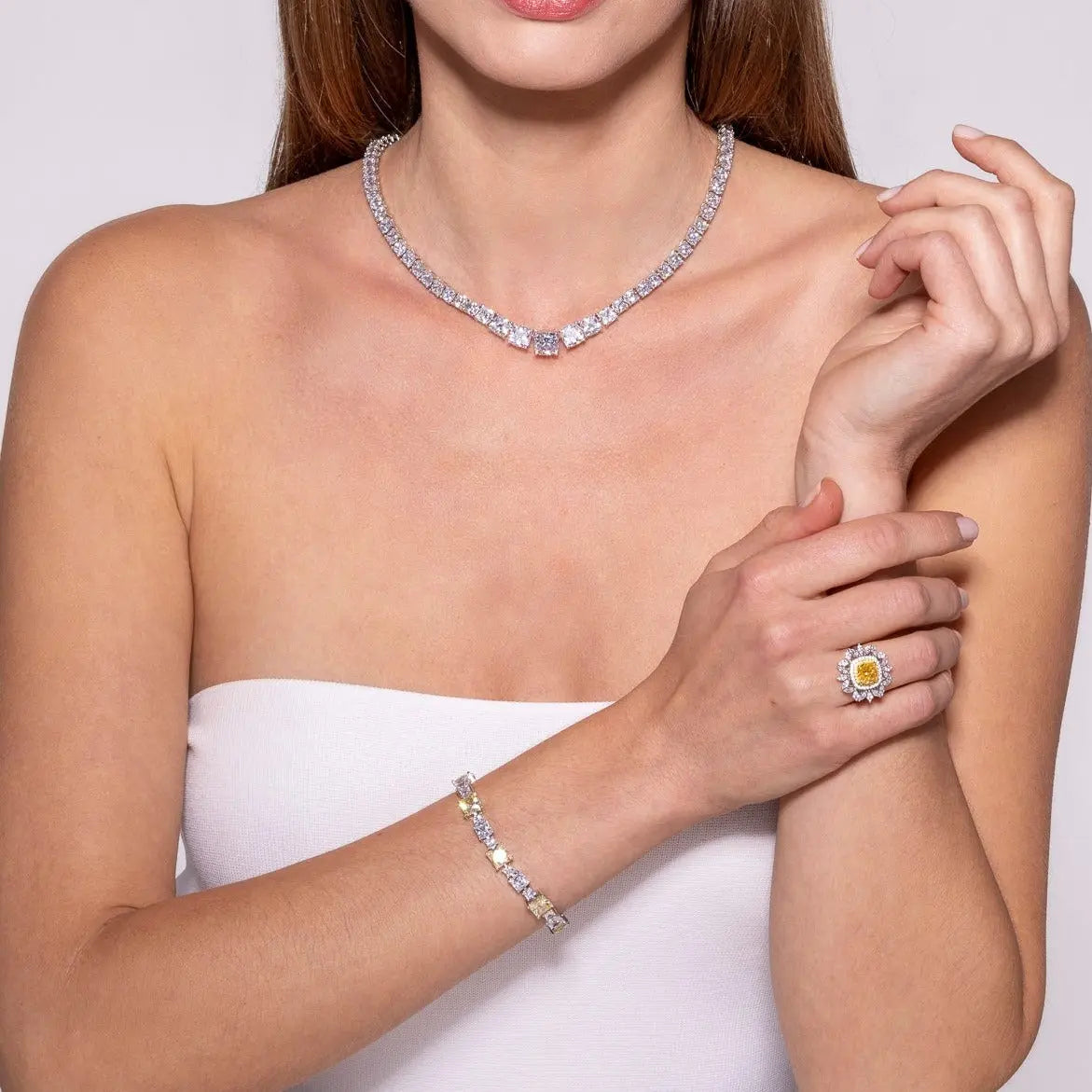 30 Carat Princess Tennis Bracelet - Anna Zuckerman