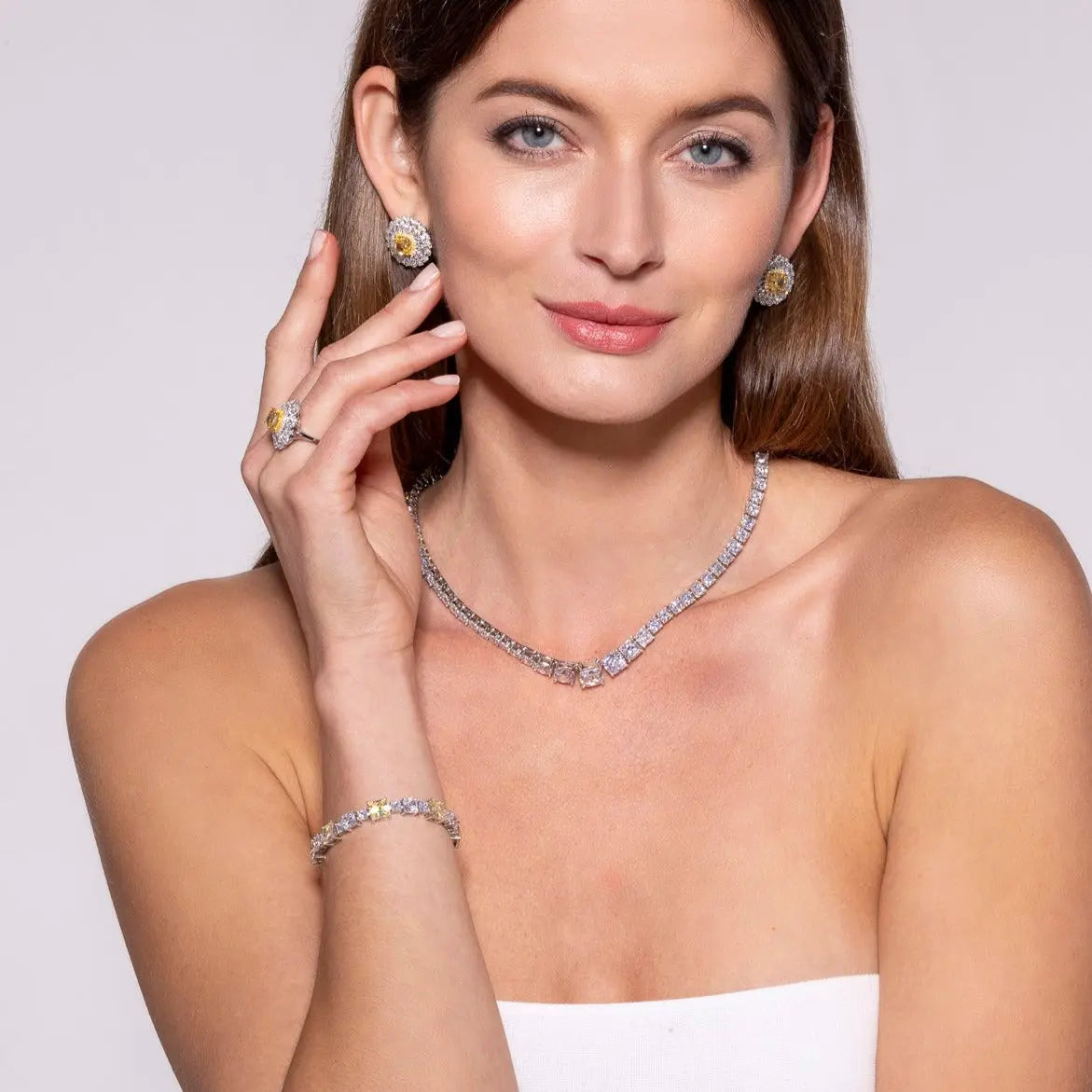 30 Carat Princess Tennis Bracelet - Anna Zuckerman