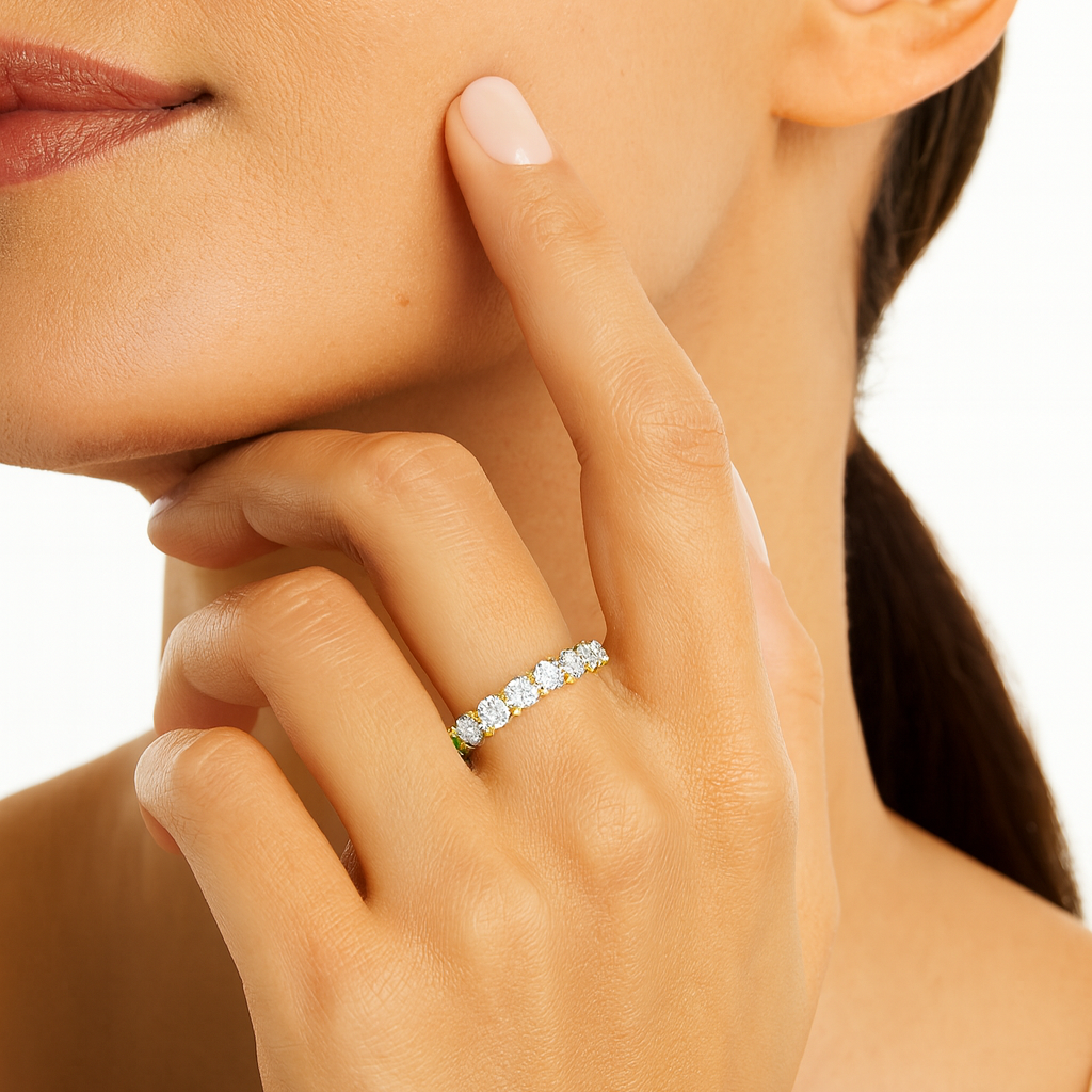 5 Carat Eternity Ring in Gold Vermeil