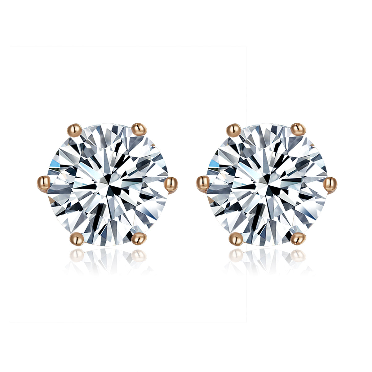 Diamond Crystalline 6 Prong Studs 5 Carat