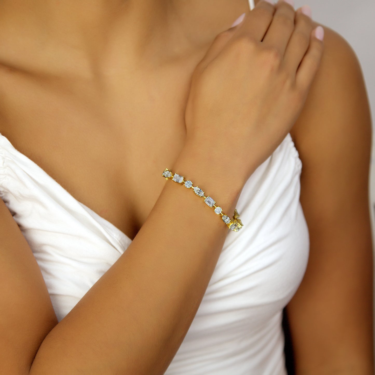 Le Petite Multishaped Diamond Crystalline Bracelet