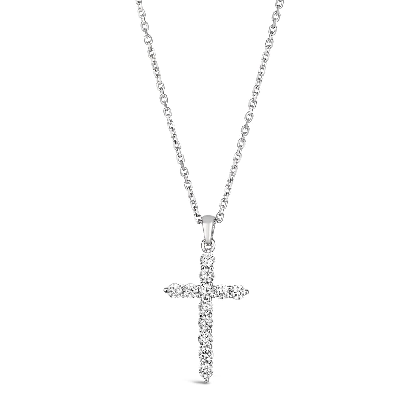 Skinny Diamond Cross Necklace - Anna Zuckerman