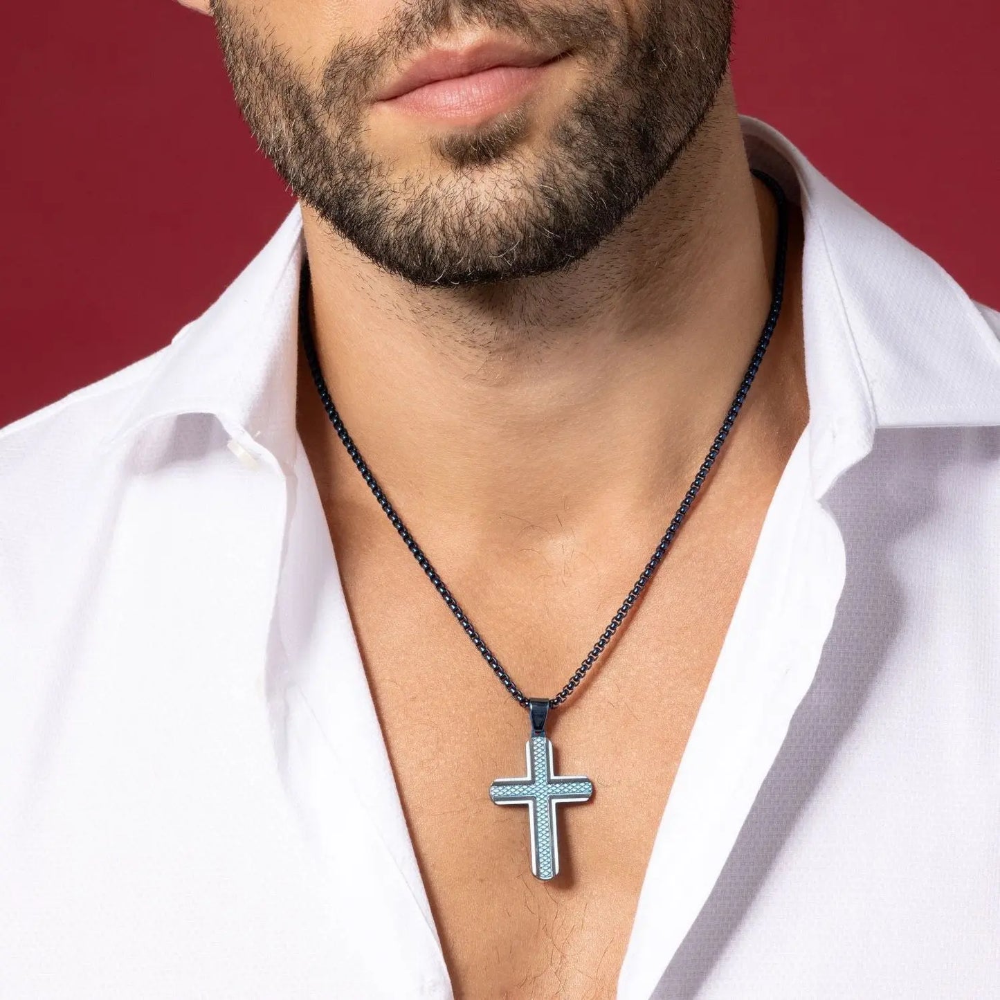 Azul de Mar Cross Necklace Anna Zuckerman