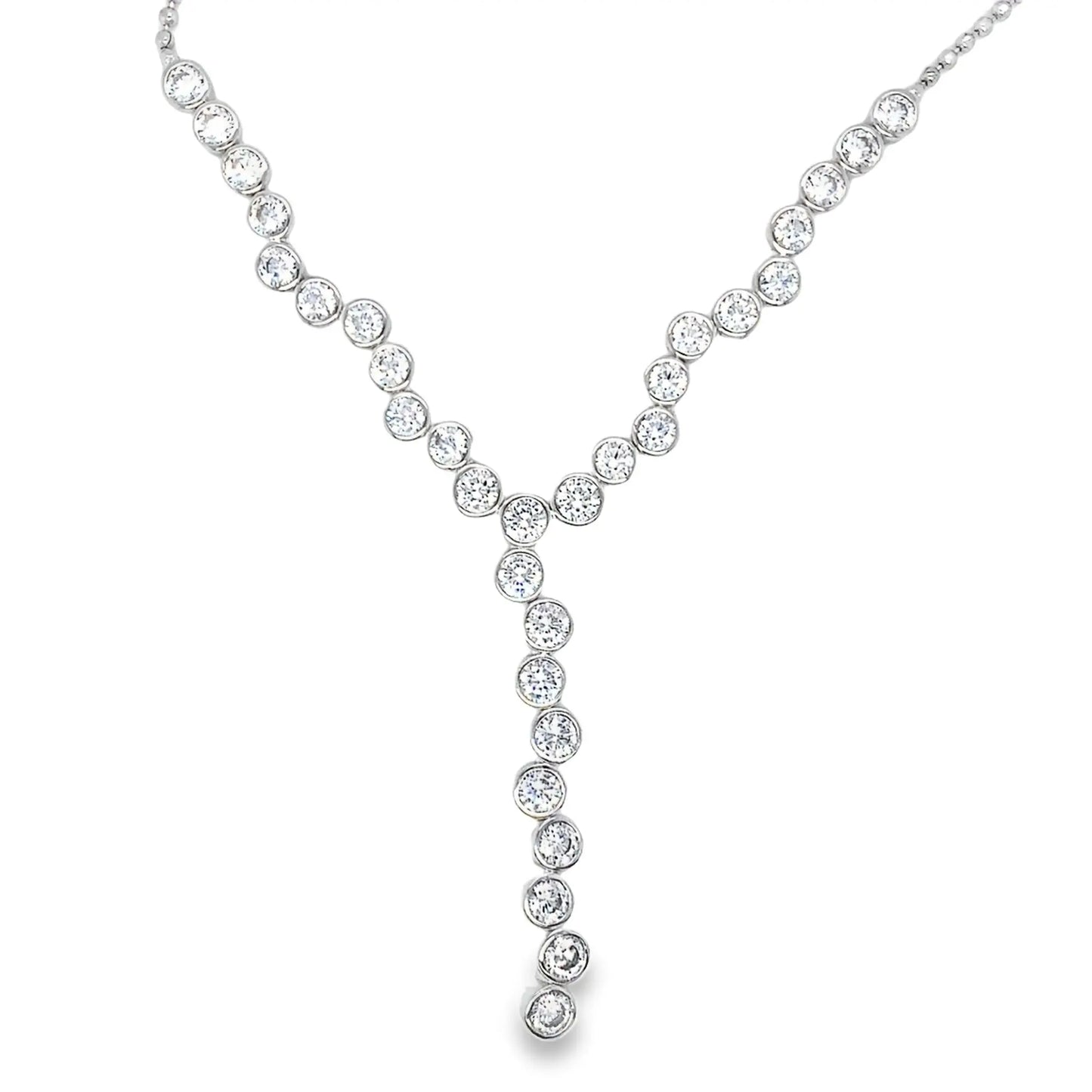 Diamond necklace on a white background