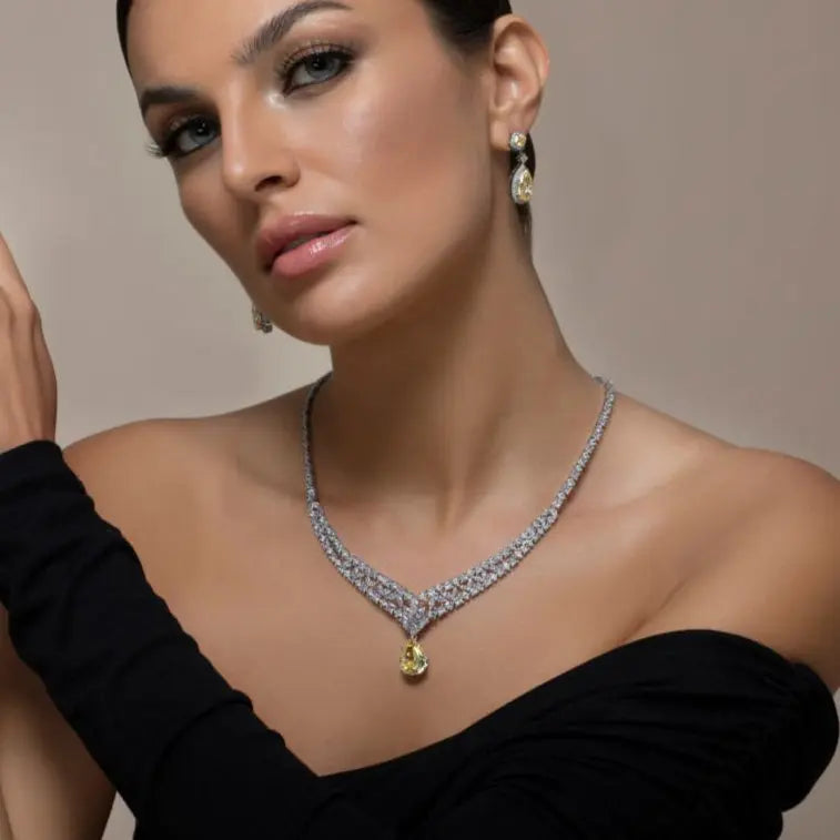 Canary Yellow Drop Necklace Anna Zuckerman