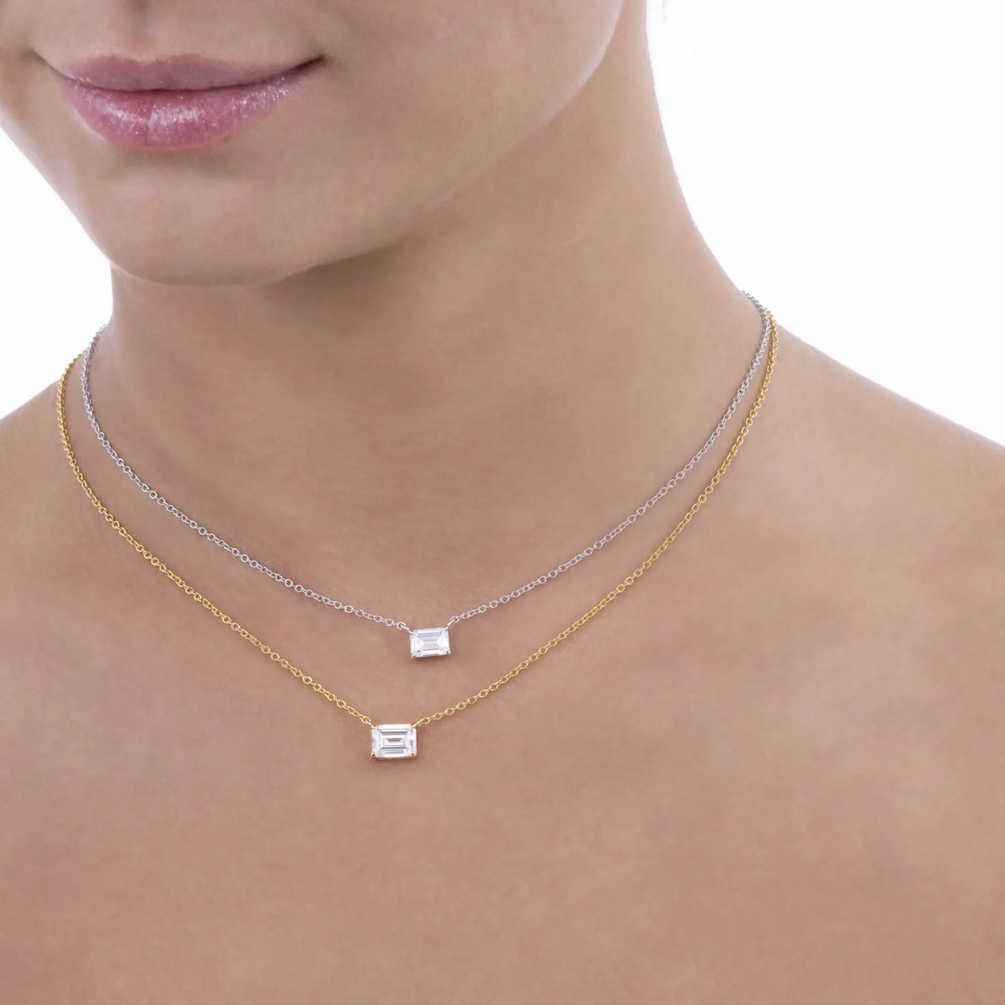 Classic Emerald Cut Solitaire Necklace - Anna Zuckerman