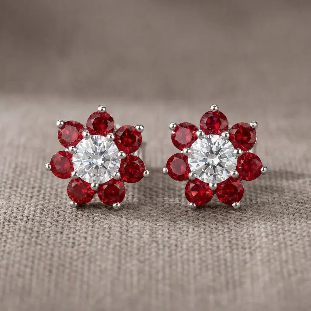 Daisy Studs by AZ Essentials in Ruby Anna Zuckerman