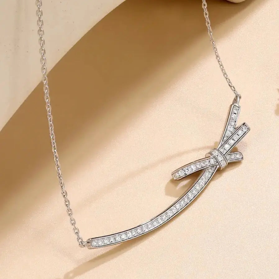 Diamond Crystalline Love Knot Necklace Anna Zuckerman