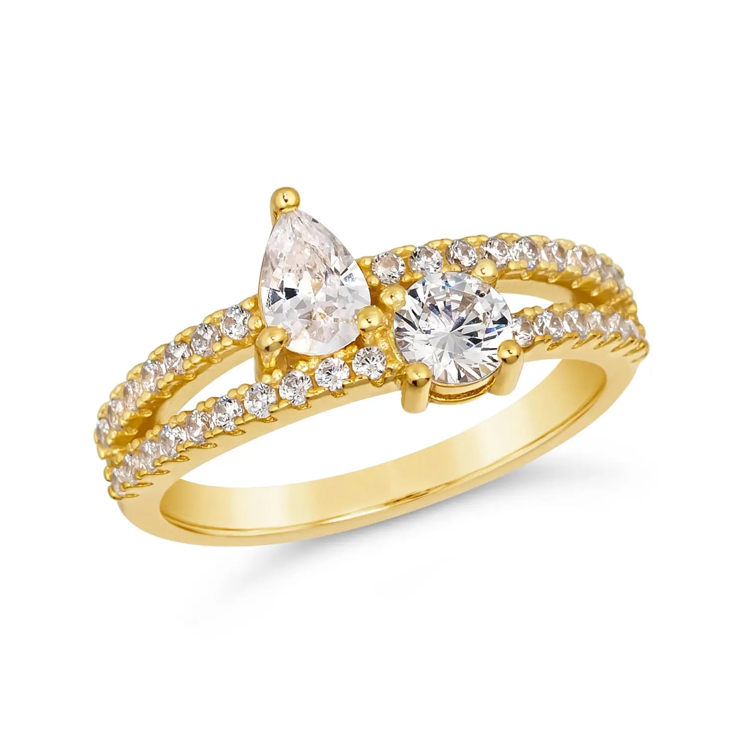 Double Diamond Bypass Ring Anna Zuckerman Retail