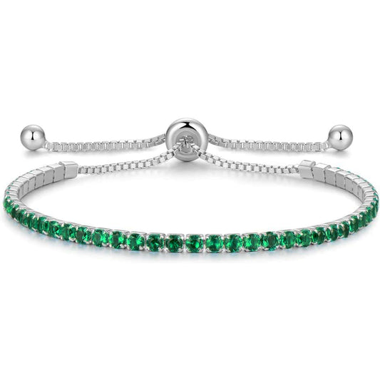 Signature Adjustable Bolo Bracelet in Green Emerald