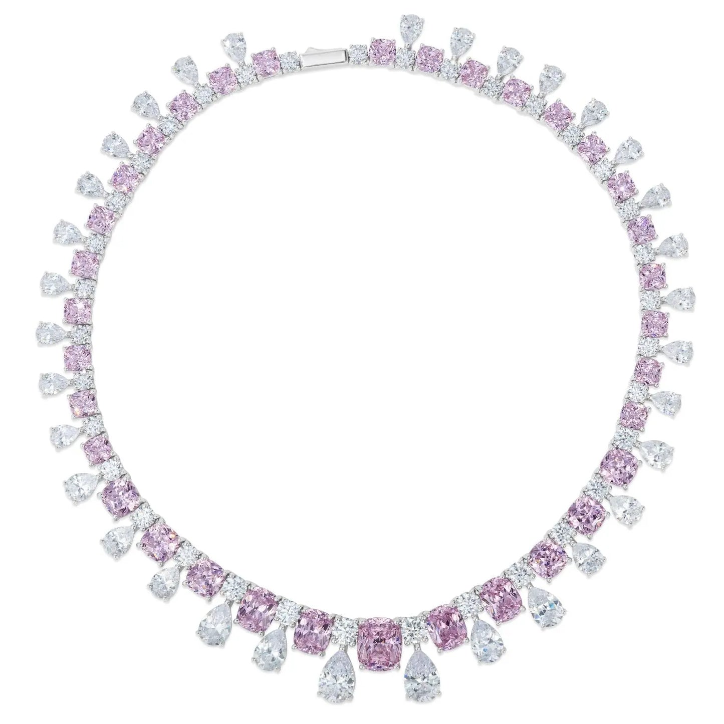 Envy Statement Necklace in Argyle Pink Anna Zuckerman