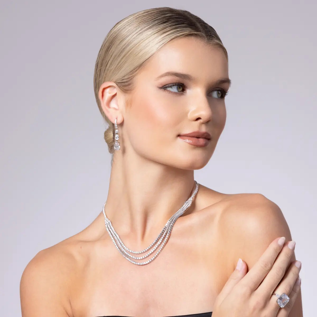 Happy Hour Triple Diamond Necklace by Kathy Hilton Anna Zuckerman