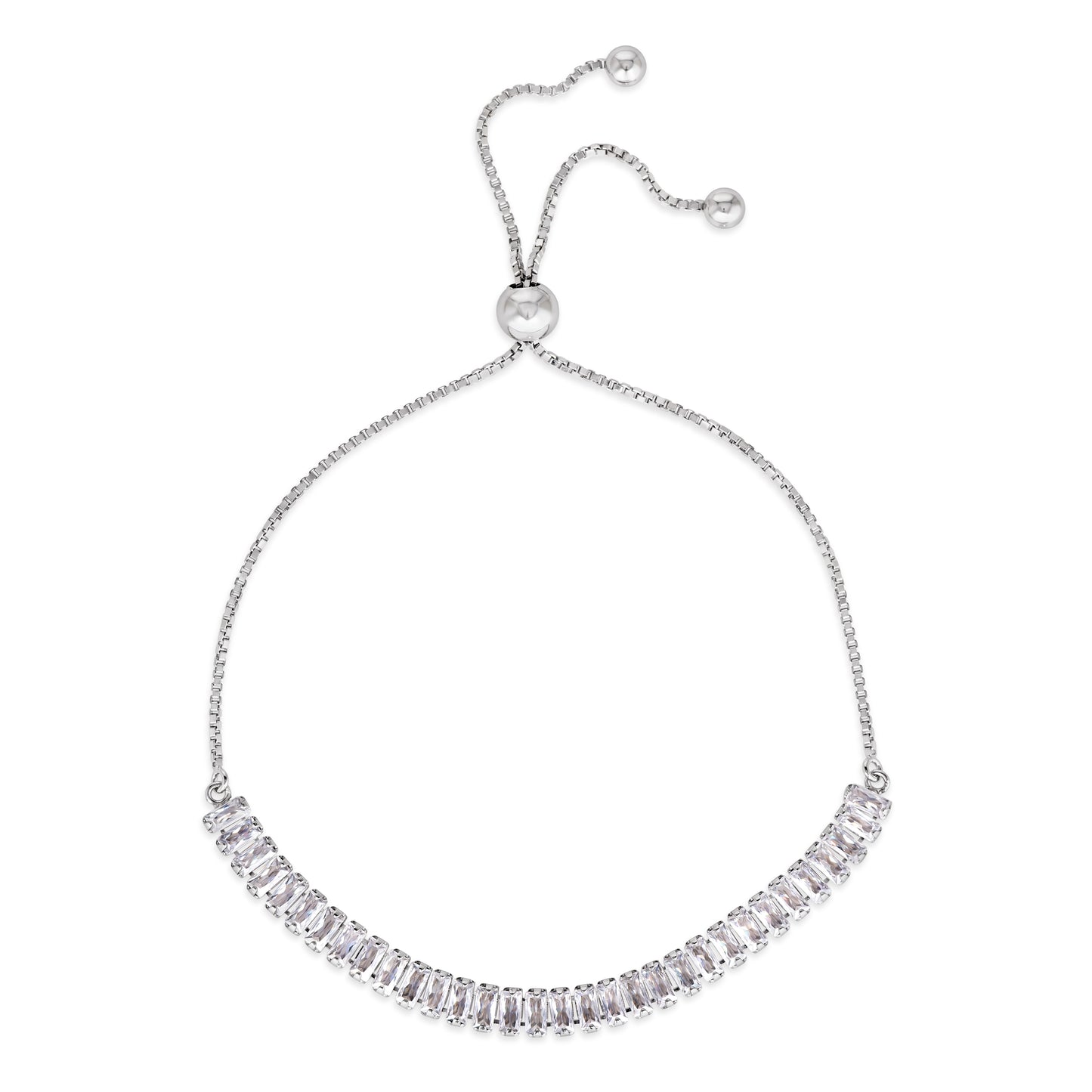 House of Zuckerman 06 Baguette Diamond White Bolo Bracelet