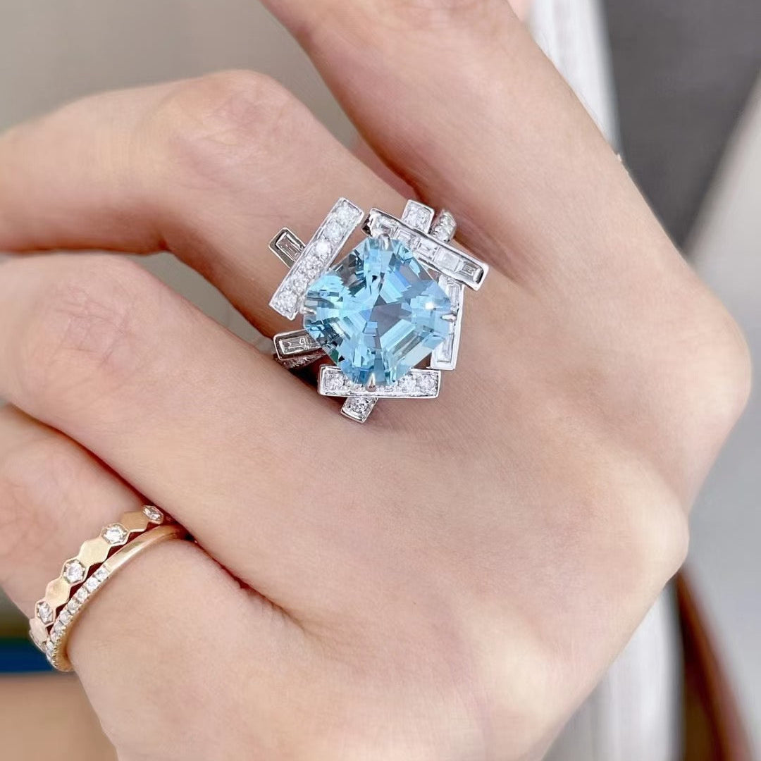 Aquamarine Tide Ring