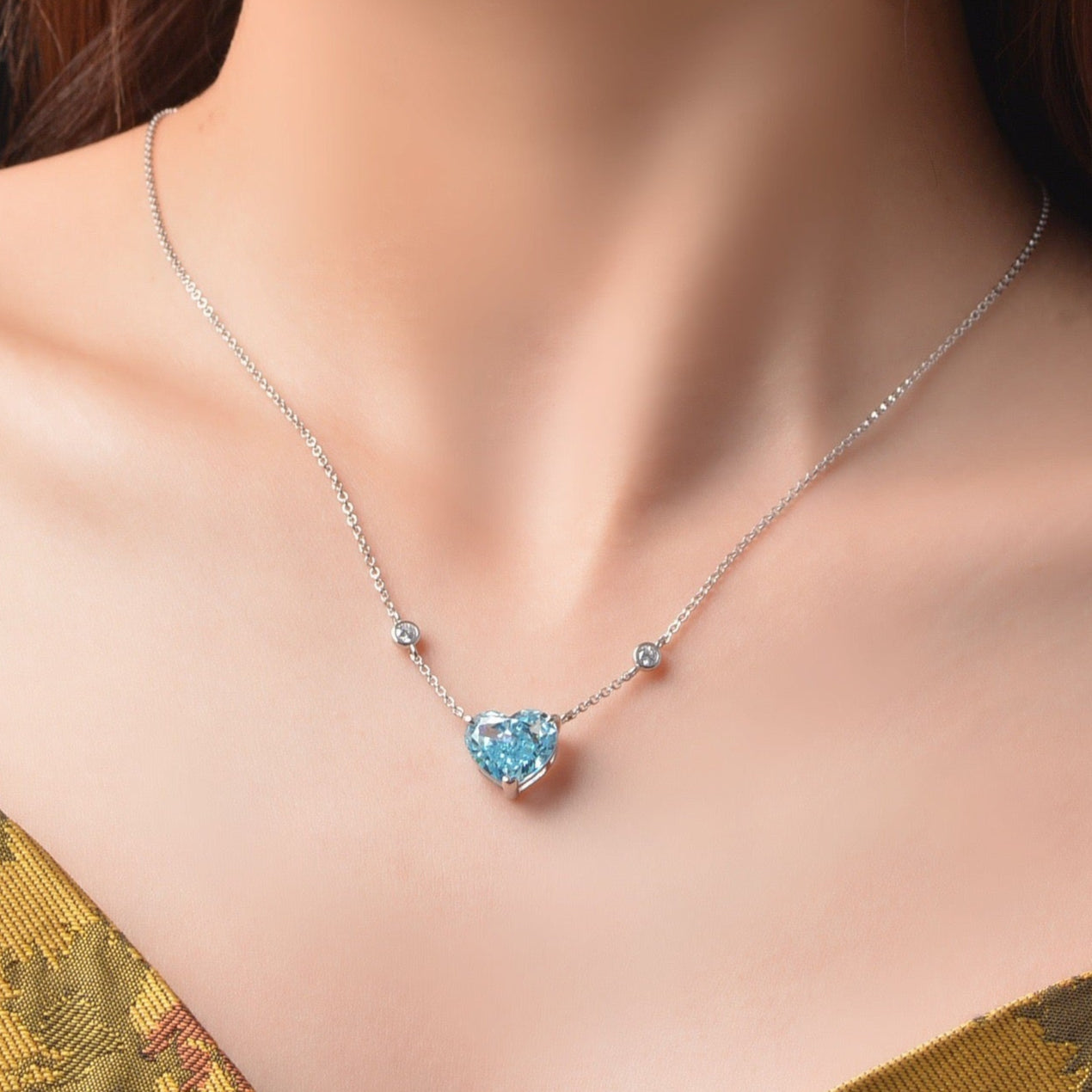 Chloe Zoe Necklace in Aquamarine