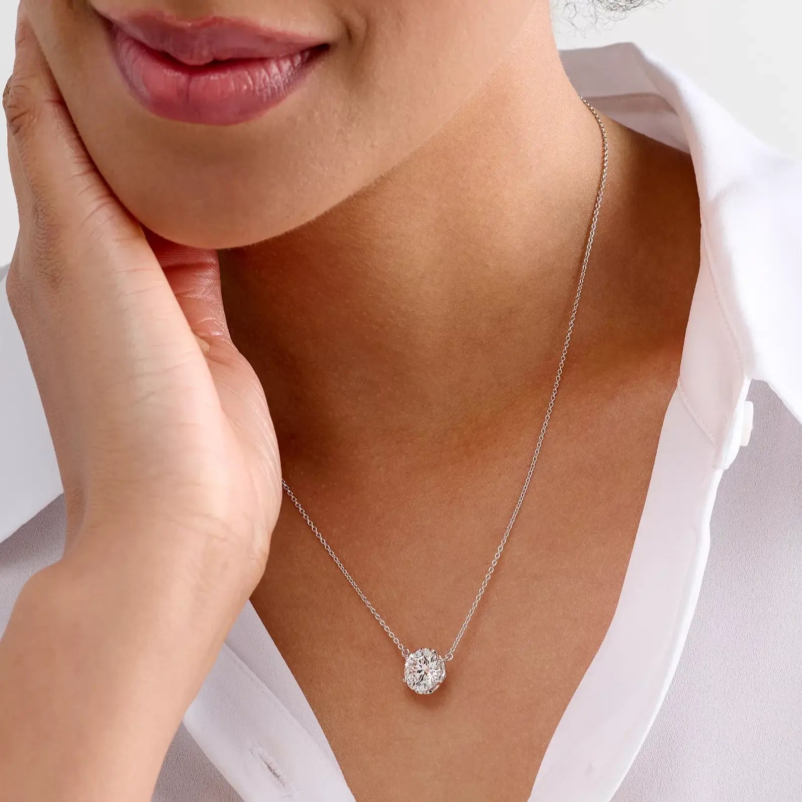 Just Like Diamond Only Better Necklace in 3 Carat Anna Zuckerman
