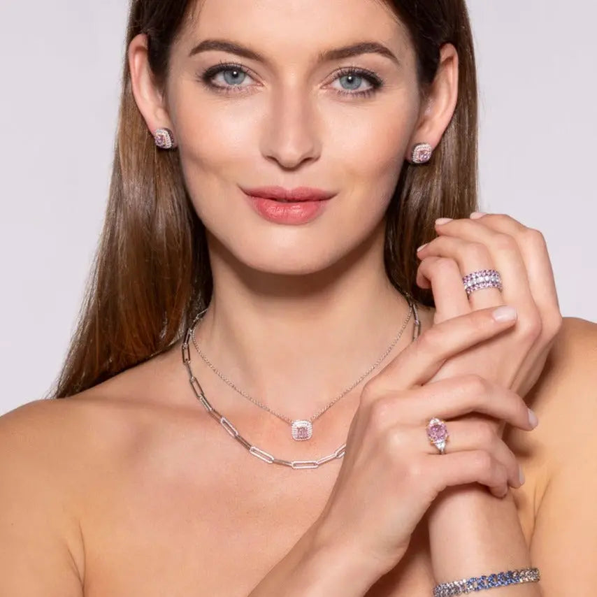 Lucia Brilliante Necklace in Argyle Pink Anna Zuckerman