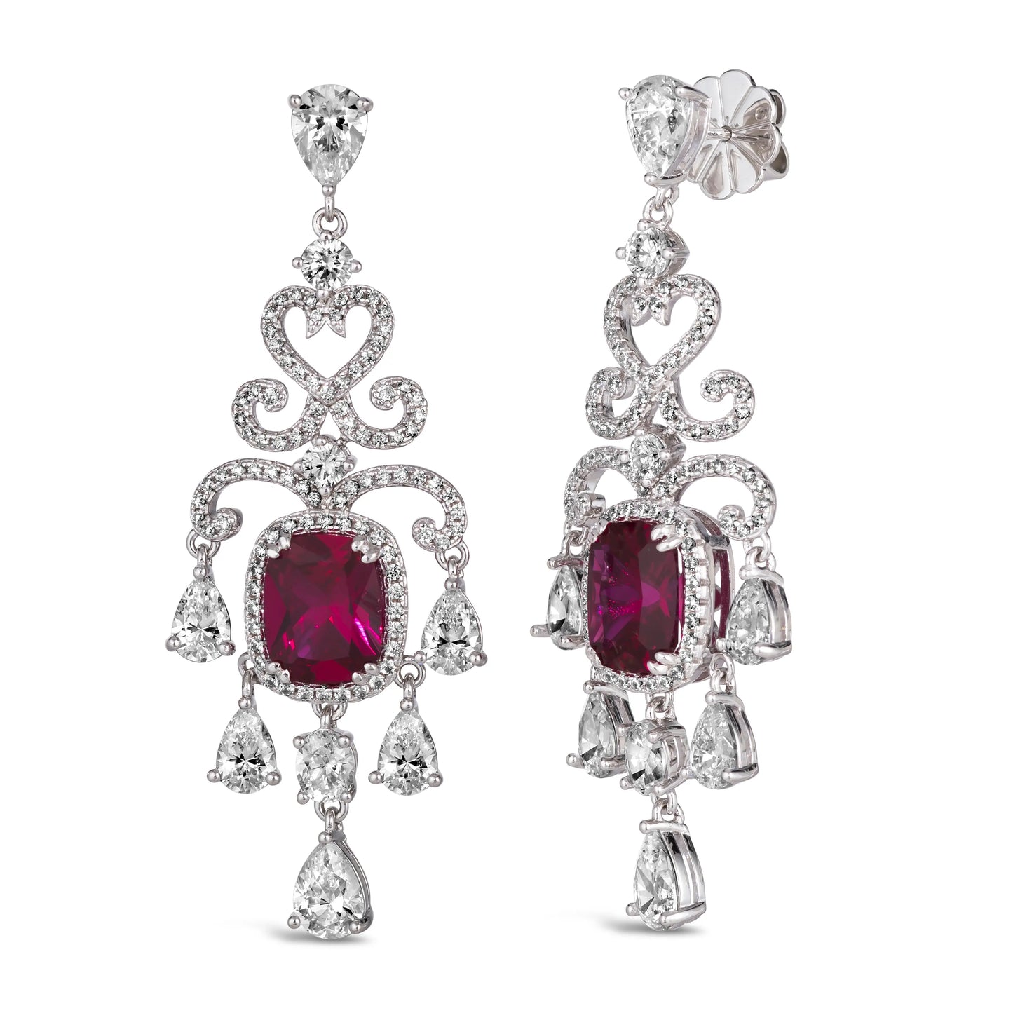 Magnificent Mile Statement Earrings in Ruby Anna Zuckerman