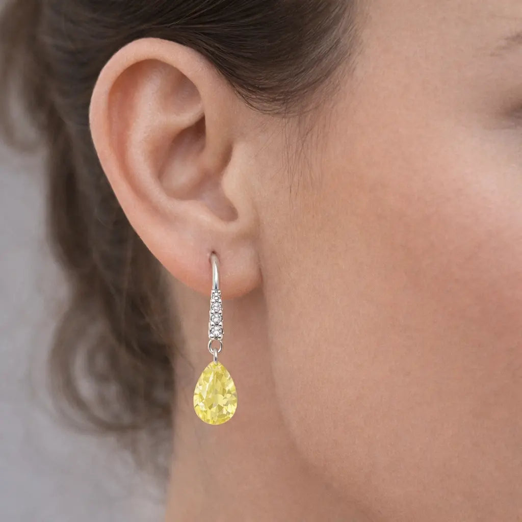 Natalie Crystalline Drops in Canary Yellow Anna Zuckerman