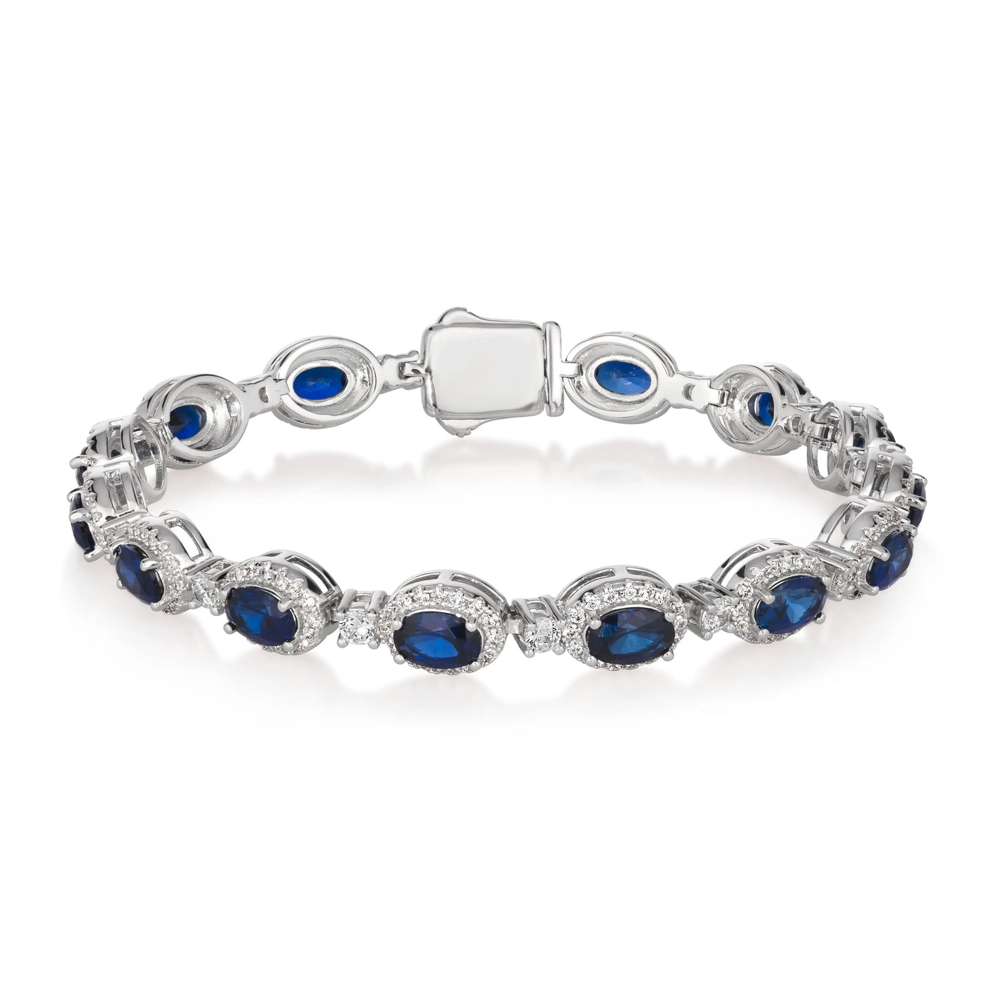 Oval Gem Art Deco Bracelet in Blue Sapphire Anna Zuckerman
