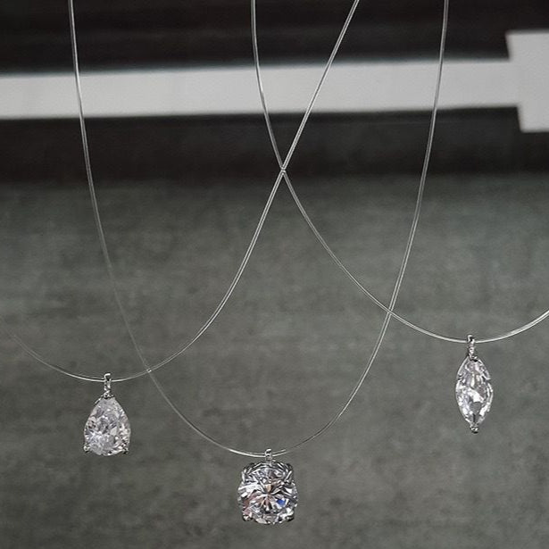Illusion Drop Necklace Diamond Crystalline - Anna Zuckerman