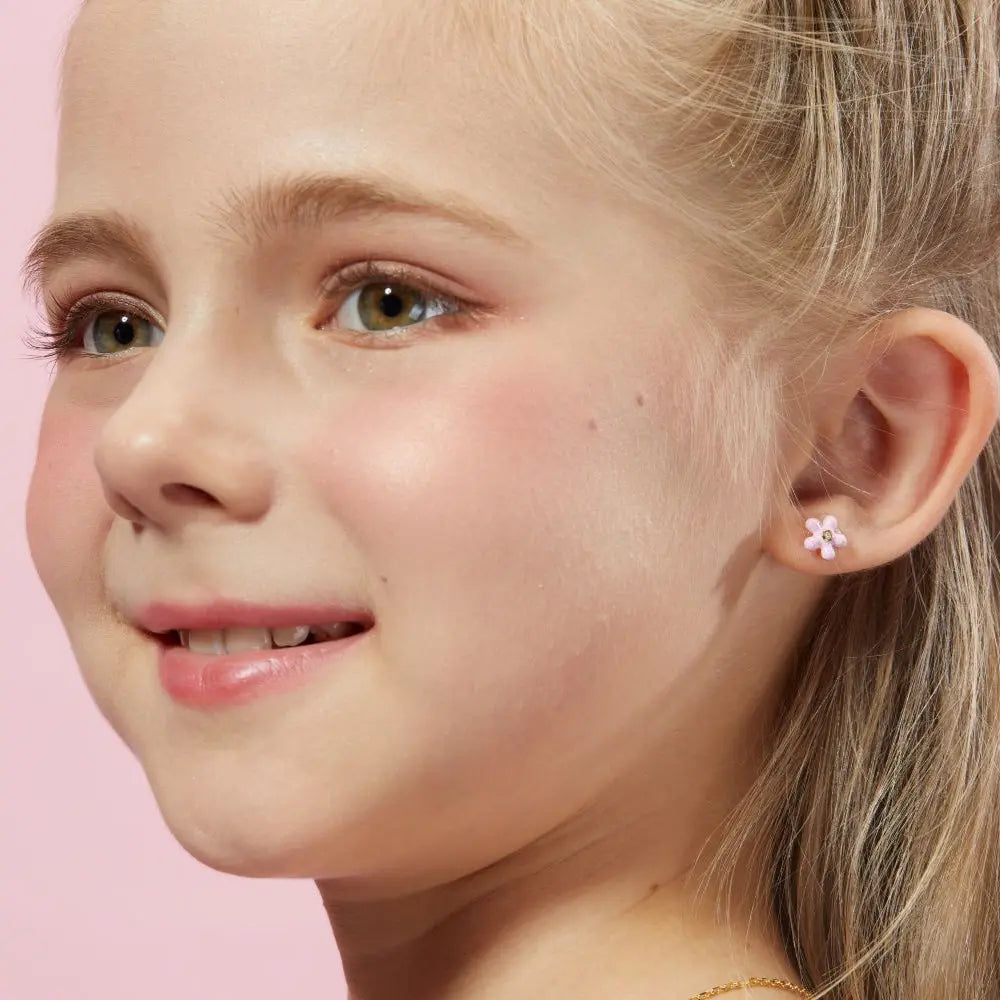 Petit Rosie Earrings in Pink Anna Zuckerman