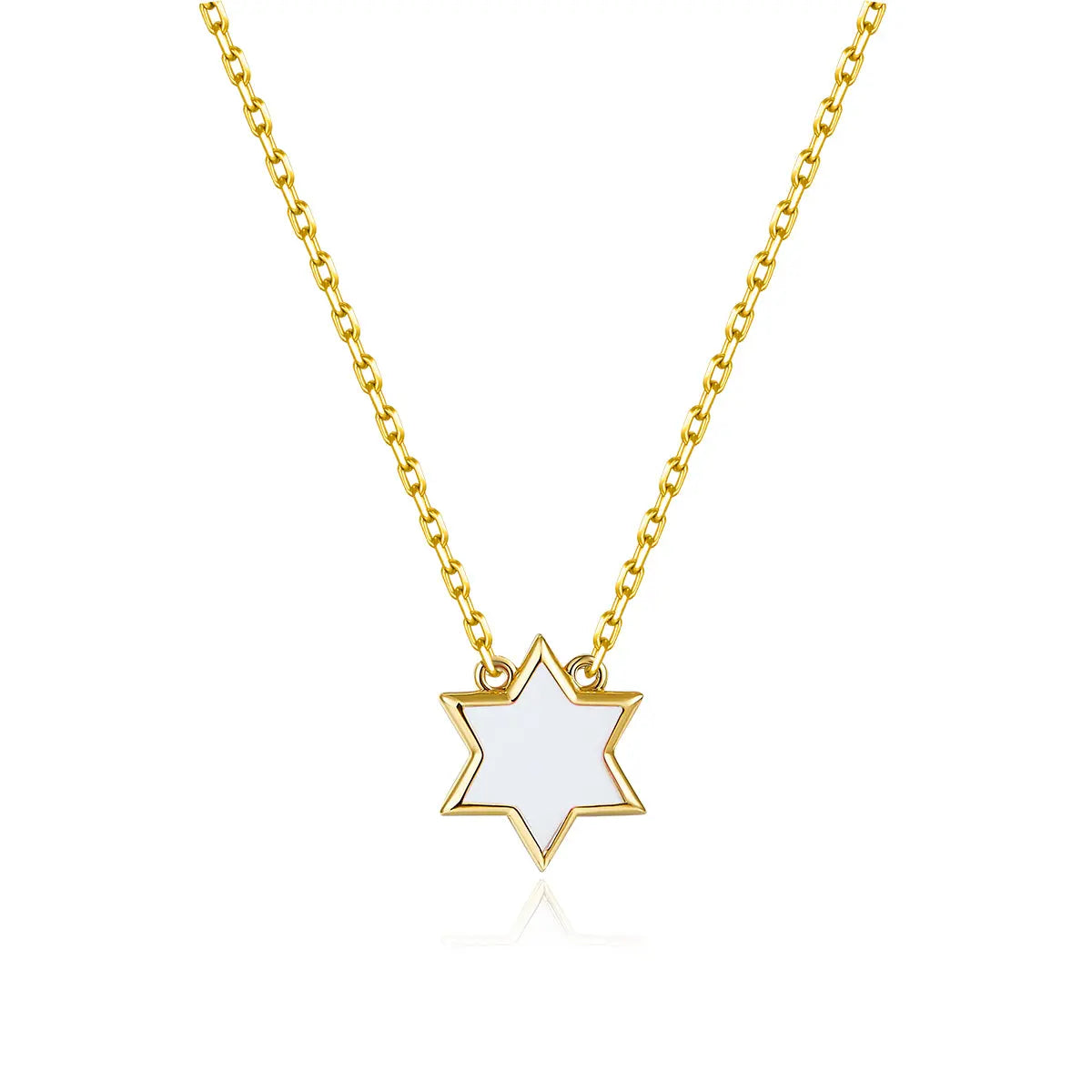 Petit Star of David Necklace in White Anna Zuckerman