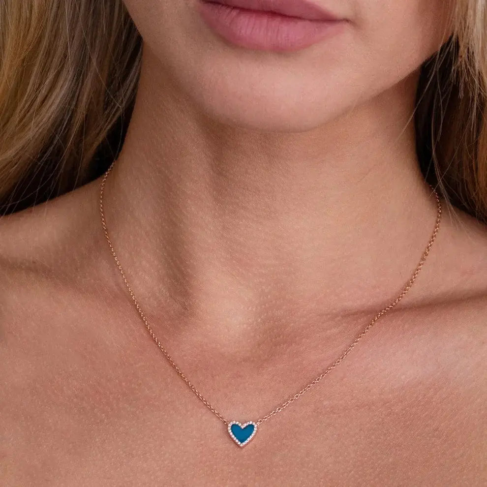 Petite Gem Inlay Necklace in Mother of Pearl Anna Zuckerman