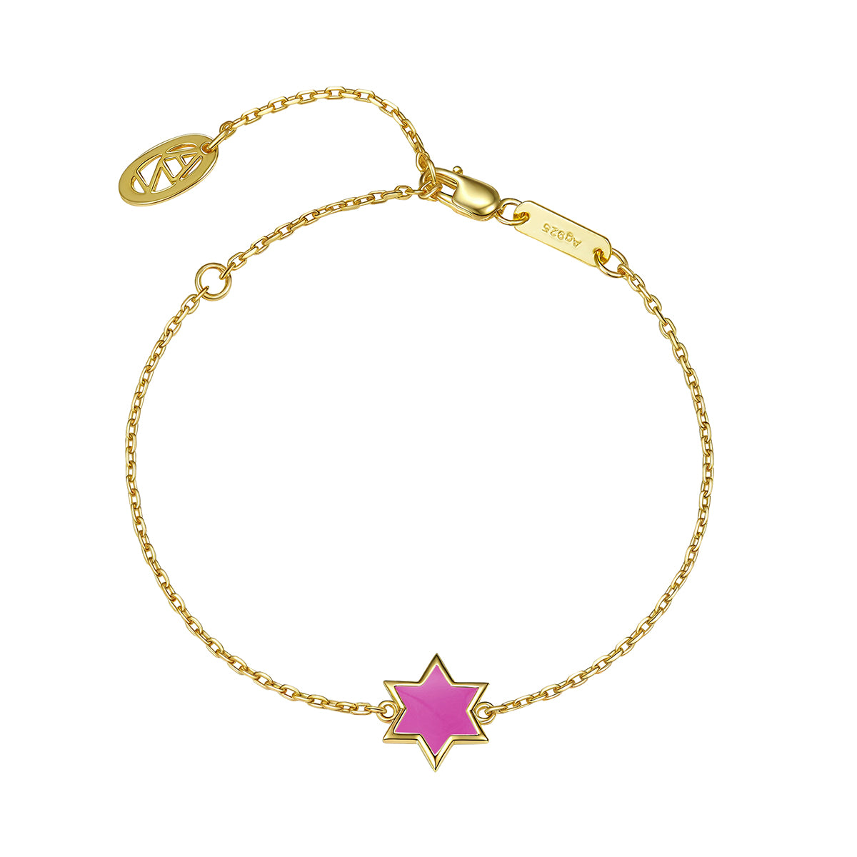 Petit Star of David Bracelet in Rose