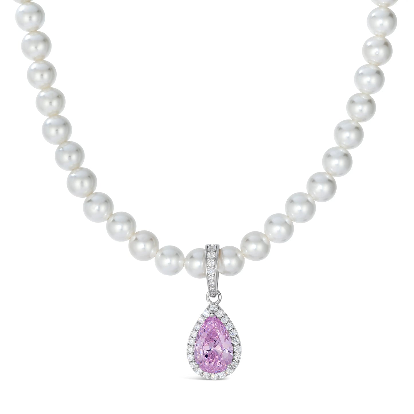 Princess Di Pearl Necklace in Argyle Pink Anna Zuckerman