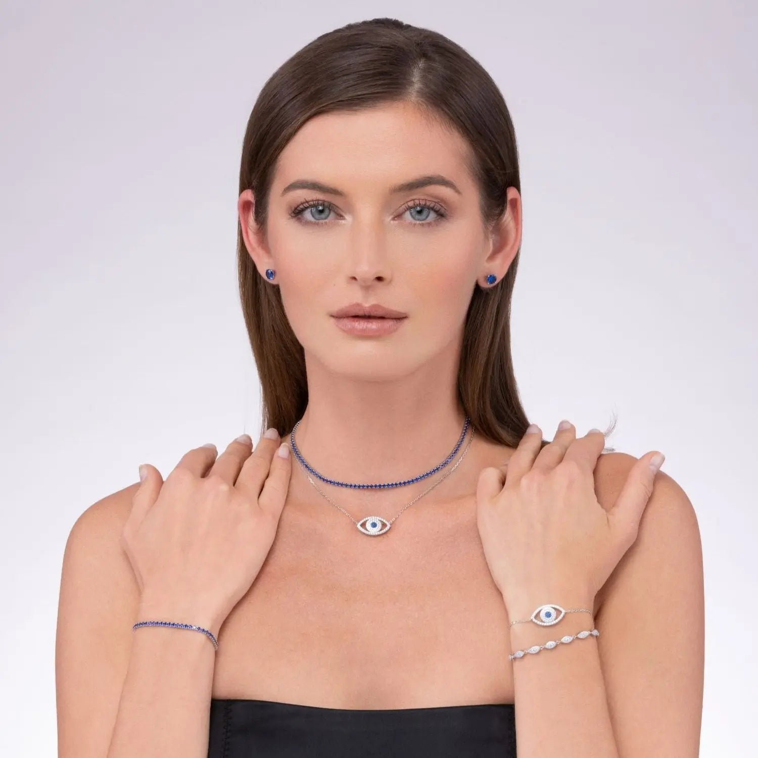 Rock Star 2 Carat Diamond Crystalline Studs in Multi Color Gem - Anna Zuckerman