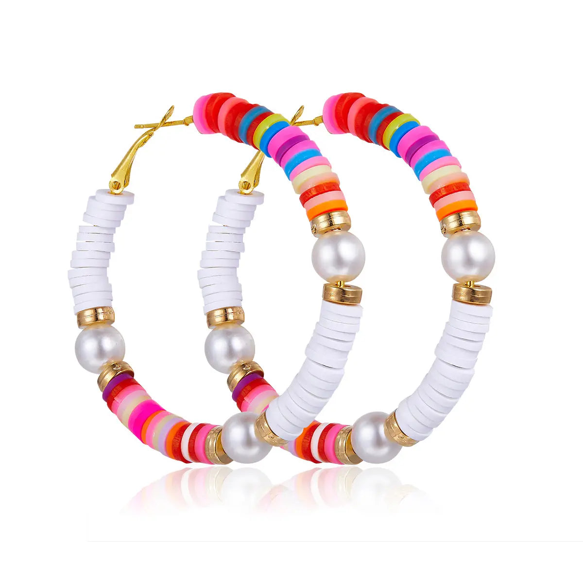 Rainbow Pearl Hoops Anna Zuckerman