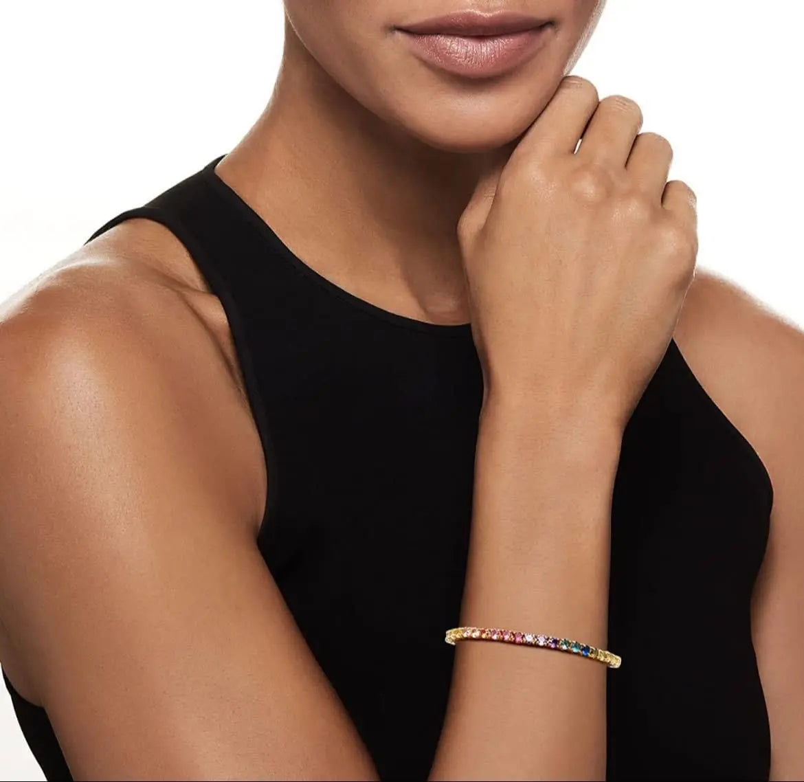 Rainbow Sapphire Bolo Bracelet by Kathy Hilton - Anna Zuckerman