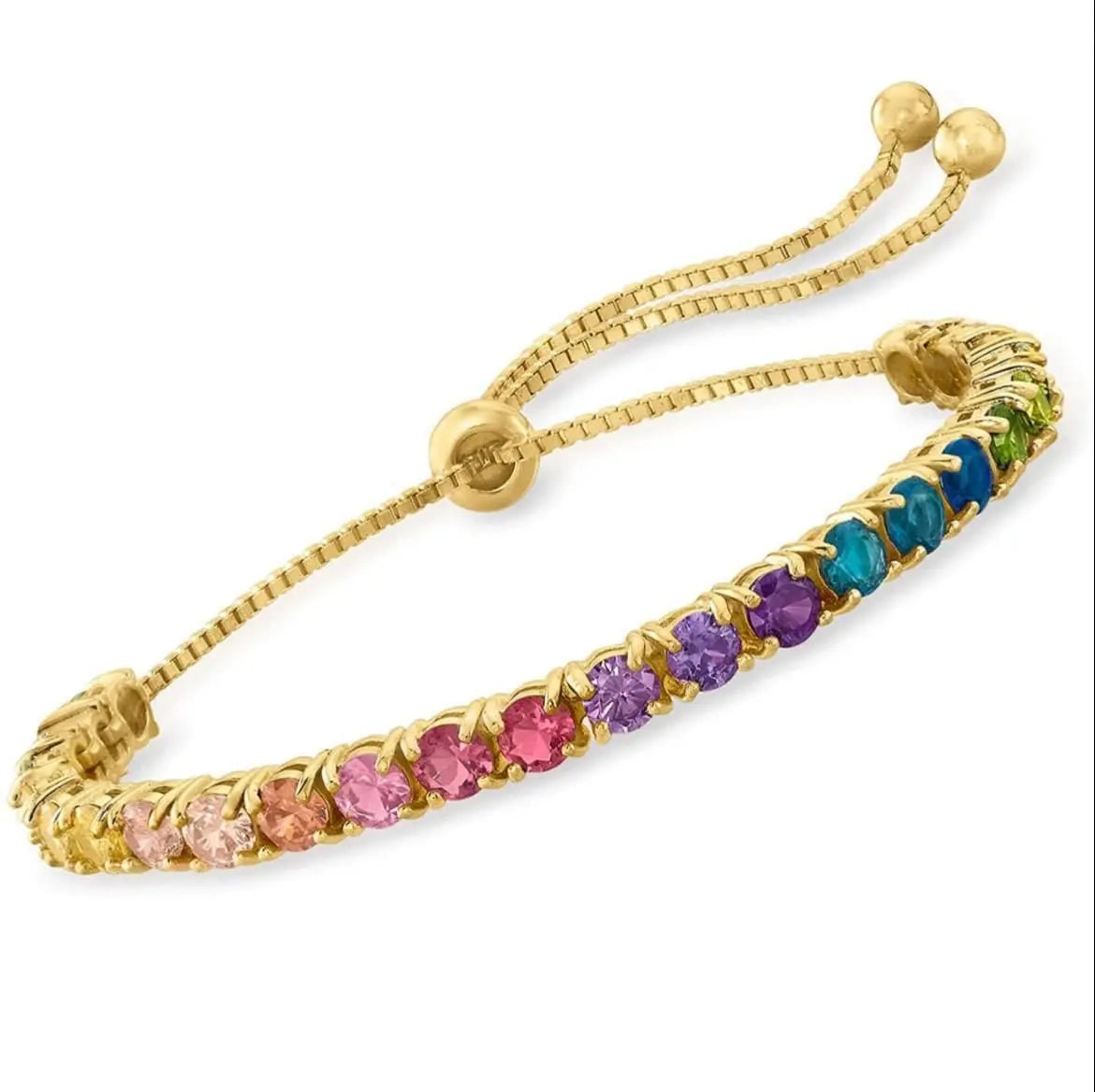 Rainbow Sapphire Bolo Bracelet by Kathy Hilton - Anna Zuckerman