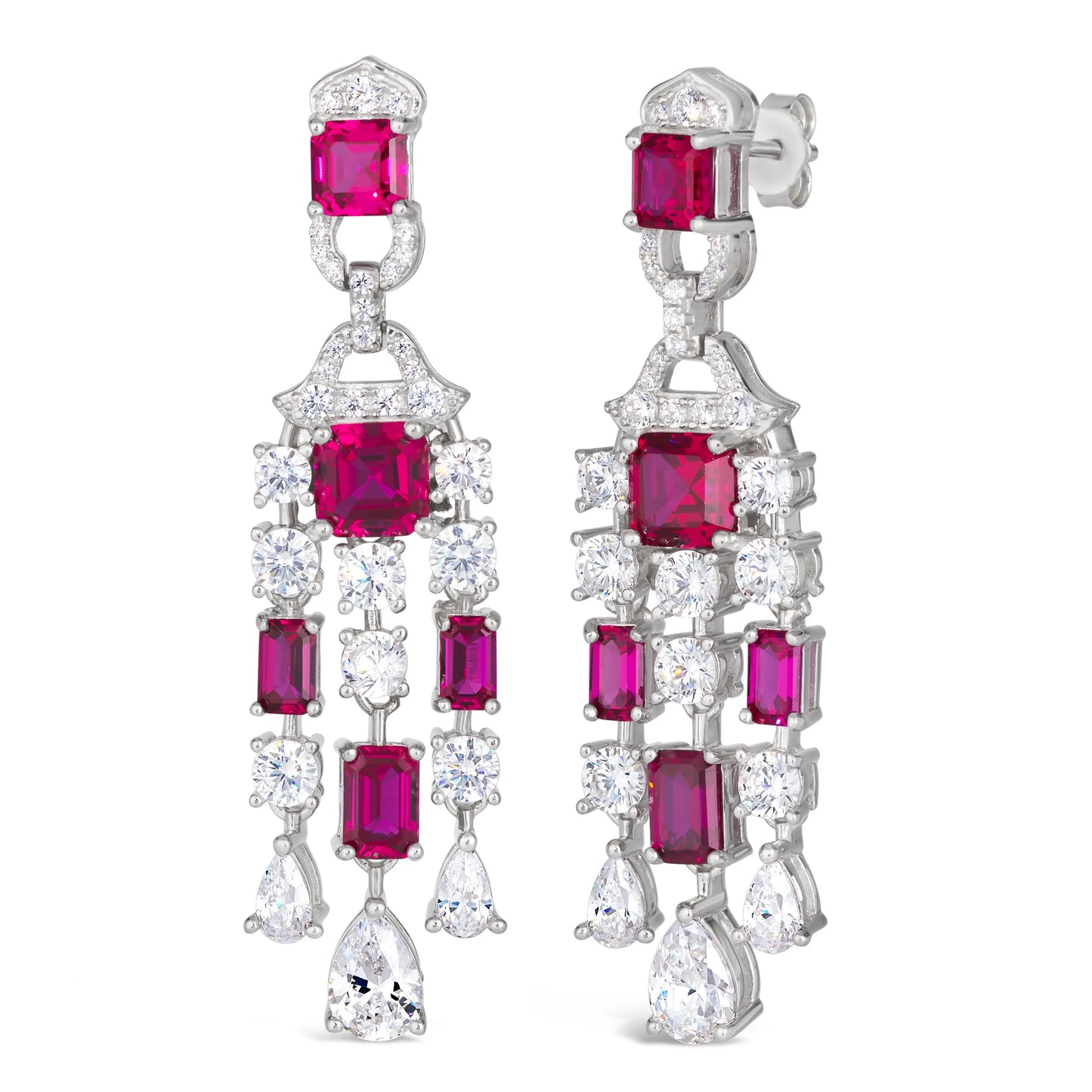 Red Carpet Worthy Chandelier Earrings by Kathy Hilton in Ruby Anna Zuckerman