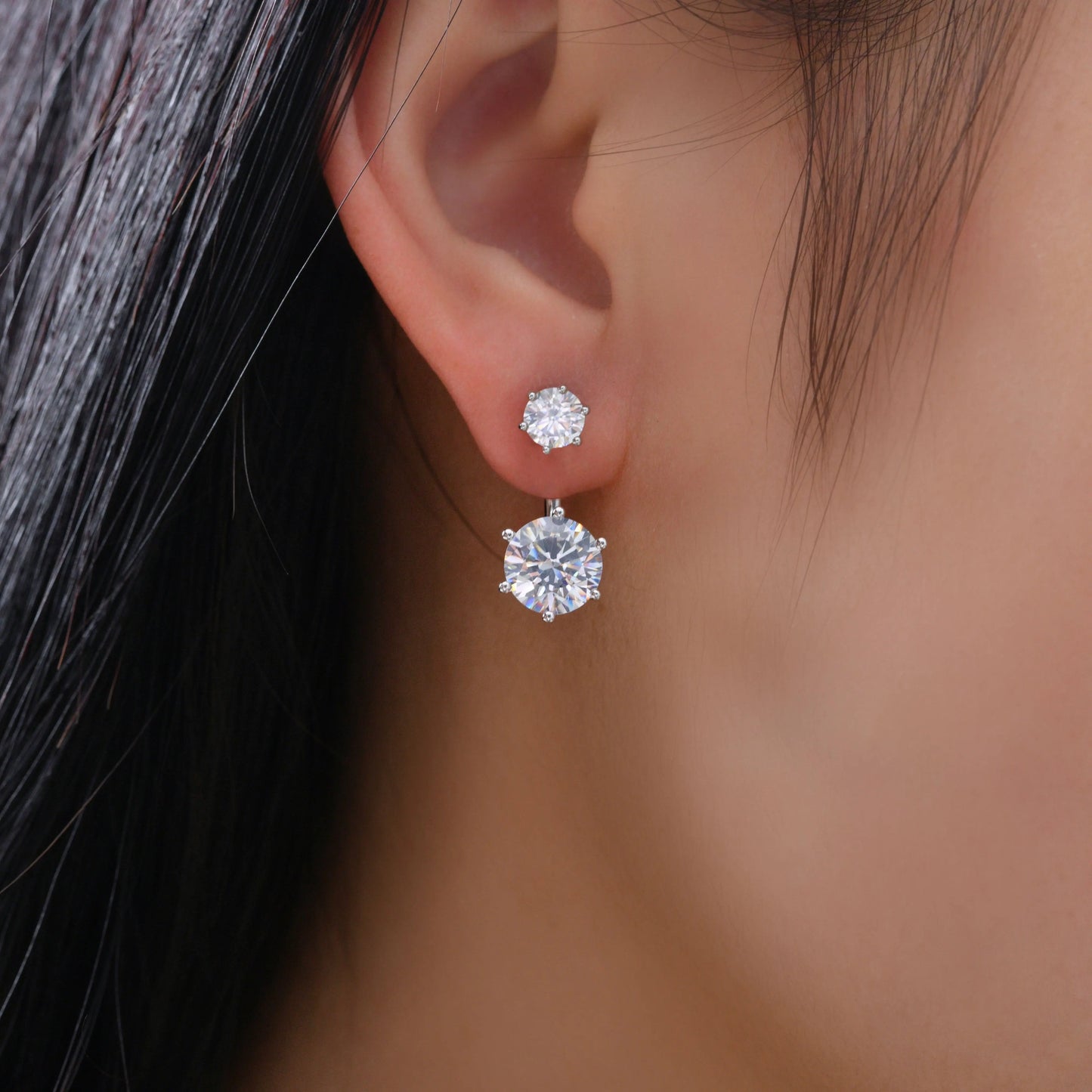 Reflejo 2.50 Carat Earrings Studs and Jackets Set - Anna Zuckerman