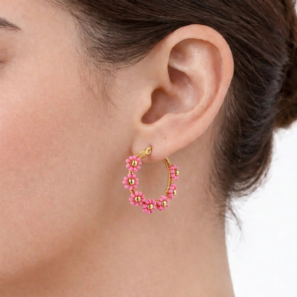 Rosé Bloom Hoops Anna Zuckerman