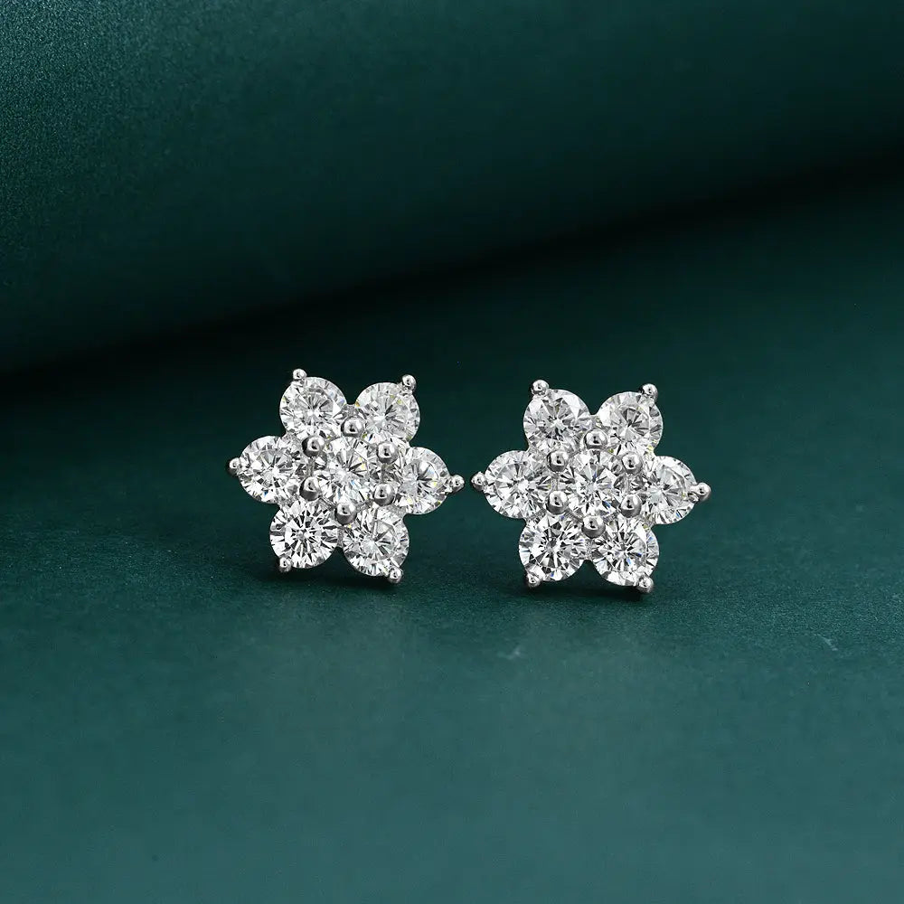 Rosette 1.50tcw Diamond Crystalline Studs - Anna Zuckerman
