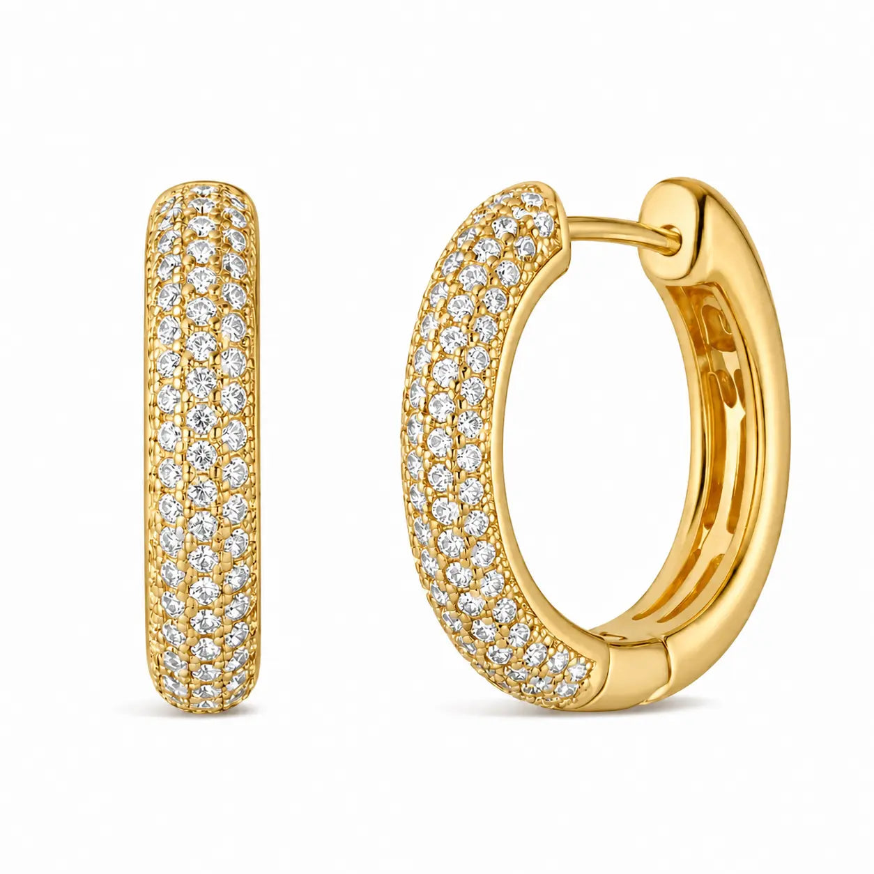 Thalia Huggie Earrings in Gold | Anna Zuckerman